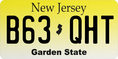 NJ license plate B63QHT