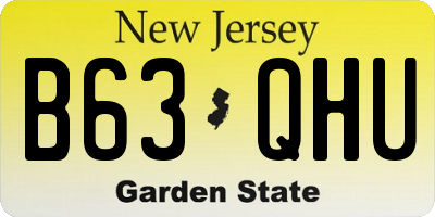 NJ license plate B63QHU