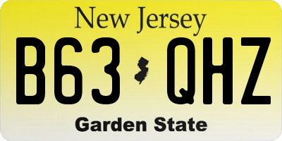NJ license plate B63QHZ
