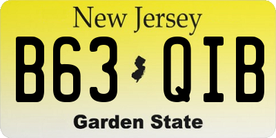 NJ license plate B63QIB