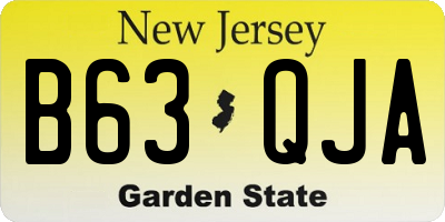NJ license plate B63QJA