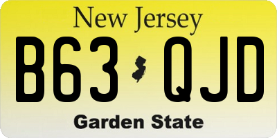 NJ license plate B63QJD
