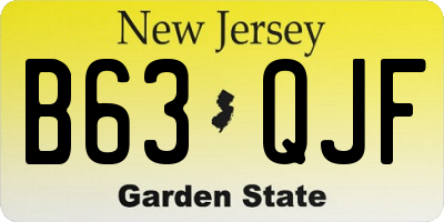 NJ license plate B63QJF