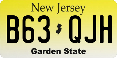 NJ license plate B63QJH