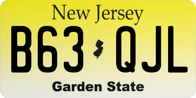 NJ license plate B63QJL