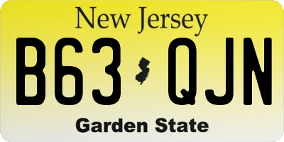 NJ license plate B63QJN
