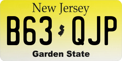 NJ license plate B63QJP
