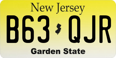NJ license plate B63QJR