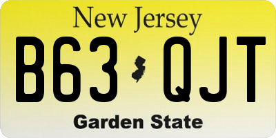 NJ license plate B63QJT