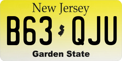 NJ license plate B63QJU