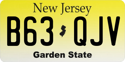 NJ license plate B63QJV