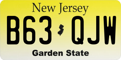 NJ license plate B63QJW