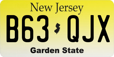 NJ license plate B63QJX