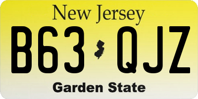 NJ license plate B63QJZ