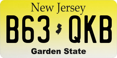 NJ license plate B63QKB