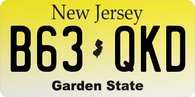 NJ license plate B63QKD