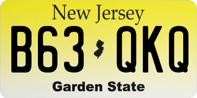 NJ license plate B63QKQ