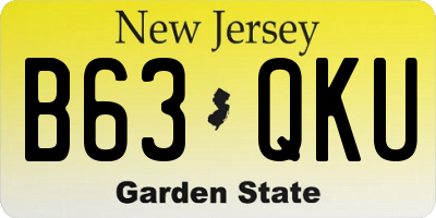 NJ license plate B63QKU