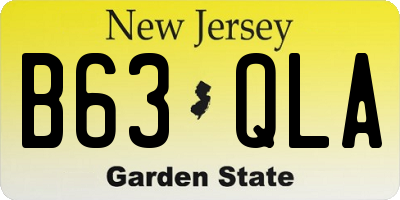 NJ license plate B63QLA