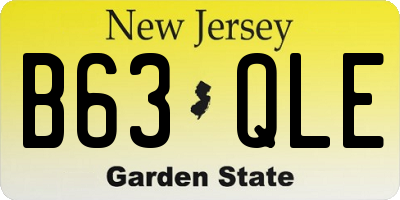 NJ license plate B63QLE