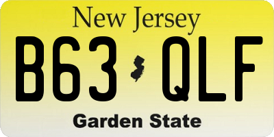 NJ license plate B63QLF