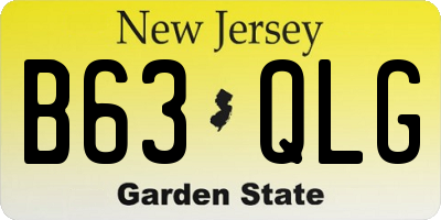 NJ license plate B63QLG