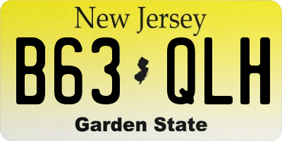 NJ license plate B63QLH