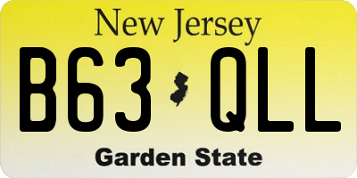 NJ license plate B63QLL