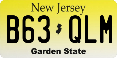 NJ license plate B63QLM