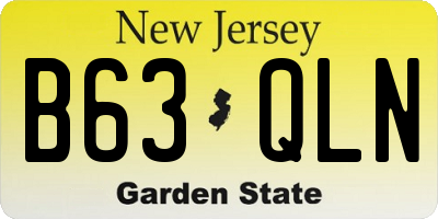 NJ license plate B63QLN