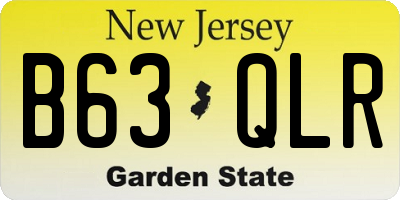NJ license plate B63QLR