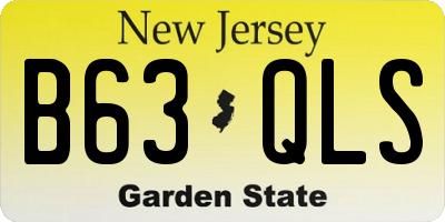 NJ license plate B63QLS