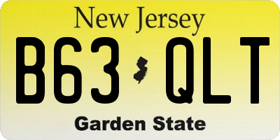 NJ license plate B63QLT