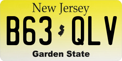 NJ license plate B63QLV