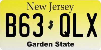 NJ license plate B63QLX