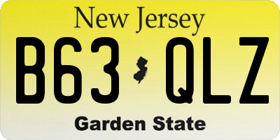 NJ license plate B63QLZ