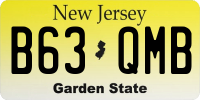 NJ license plate B63QMB