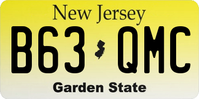 NJ license plate B63QMC