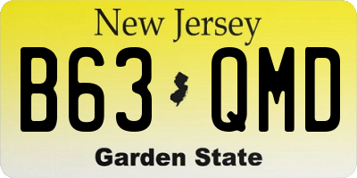 NJ license plate B63QMD