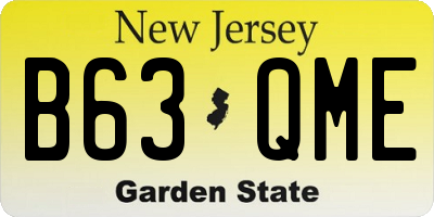 NJ license plate B63QME