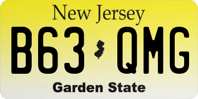 NJ license plate B63QMG