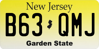 NJ license plate B63QMJ