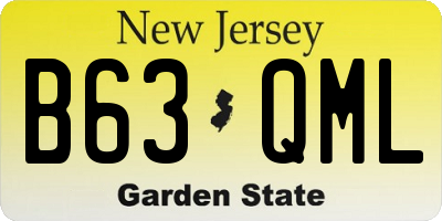NJ license plate B63QML