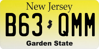 NJ license plate B63QMM