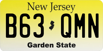 NJ license plate B63QMN