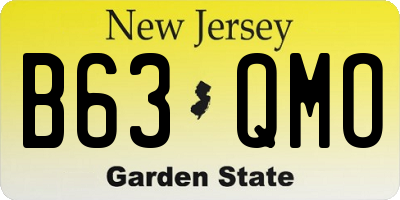 NJ license plate B63QMO