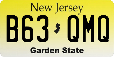 NJ license plate B63QMQ