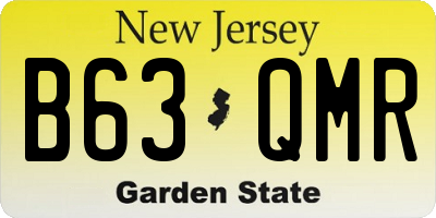 NJ license plate B63QMR