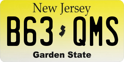 NJ license plate B63QMS
