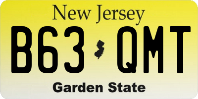 NJ license plate B63QMT